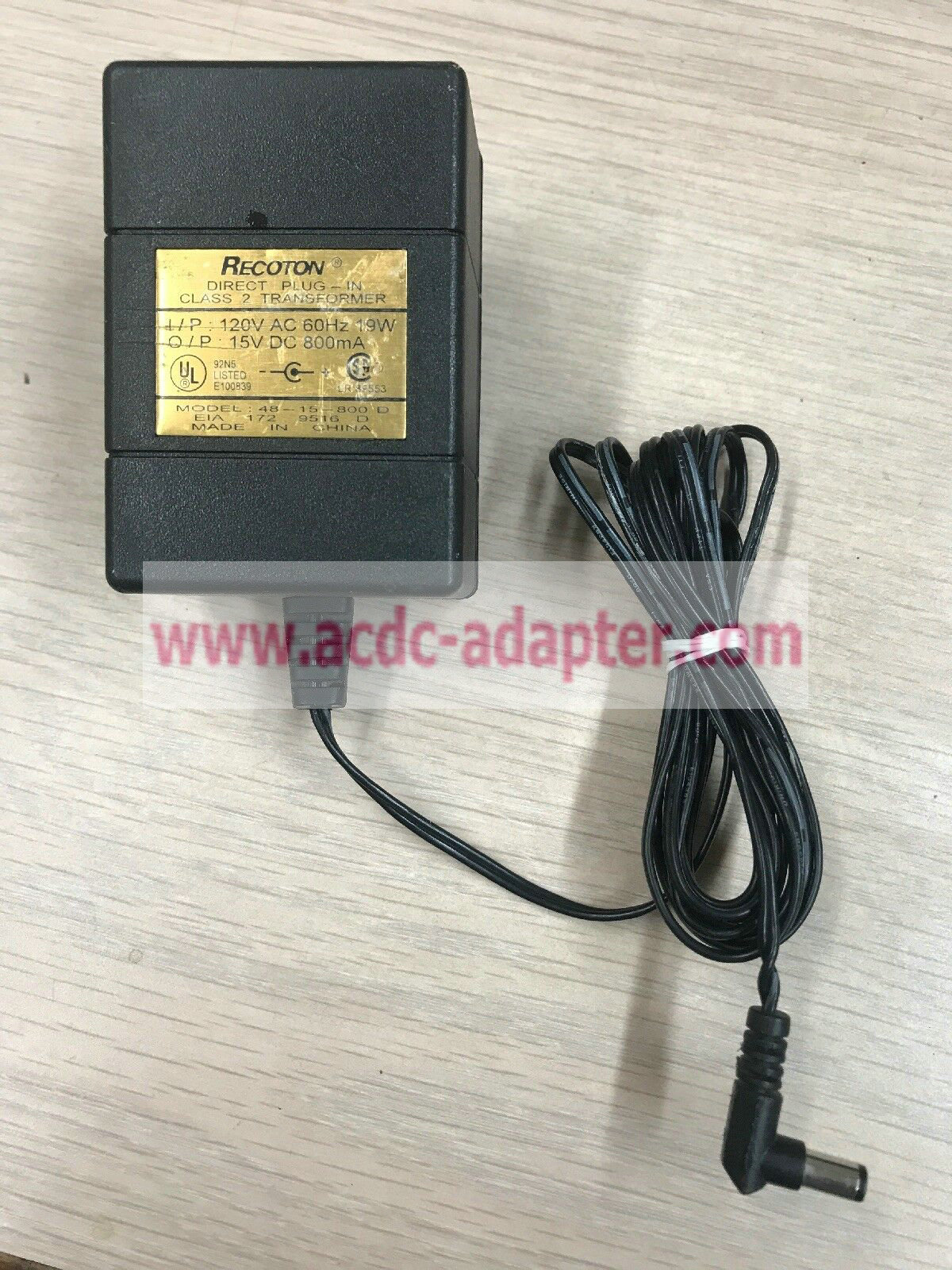 New 15V DC 800mA Recoton 48-15-800D Adapter Power Supply For Wireless Speakers